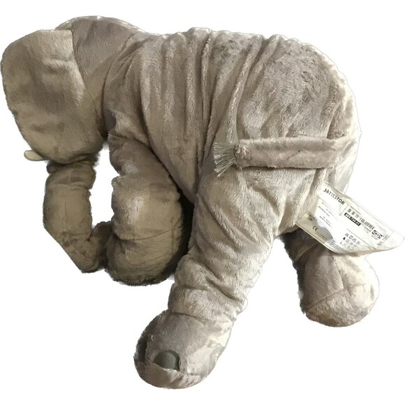 IKEA Large Plush Elephant ~19"x19" DISCONTINUED Grey Soft Toy - Picture 5 of 10